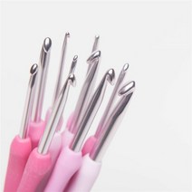 튤립코바늘 에티모 코바늘세트일본 튤립 Etimo TER/TEL 크로셰 후크 1 개 핑크 수지 손잡이 뜨개질 바늘, 17 5mm