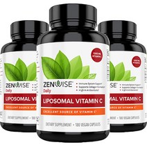 젠와이즈 리포소멀 비타민 C 1500mg 베지테리안 캡슐, 180개입, 3개