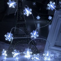 인블룸 눈꽃전구 LED 50구+건전지세트 크리스마스조명, 눈꽃(순백색)