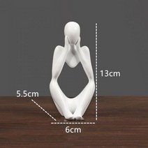 책장 서재 책상 인테리어 장식 소품 룸 품 골드 거실 피규어 수지 동상 조각 홈 추상 사상가, 손 흰색