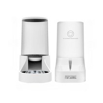 POPSONIC 반려묘 자동급식기+물공급기 7.6L 대용량, 흰색
