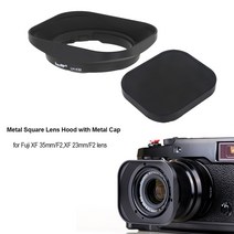가성비 좋은 CNC 알루미늄 합금 사각 렌즈 후드 후지 XF 35mm/F2 용 캡 포함, 01 Sliver
