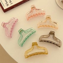 우드피카 커브 집게 머리핀 6개 1세트