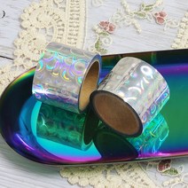레이저 실버 테이프 30mm 원형 홀로그램테이프 반짝이테이프 꾸미기테이프 다꾸테이프, 상세페이지 참조, 상세페이지 참조