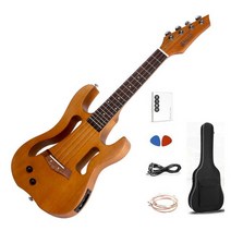 베이스기타입문 초보자와 전문가가 악기를 연주하기에 적합한 26인치 우쿨렐레 기타 4현, 나무 색상