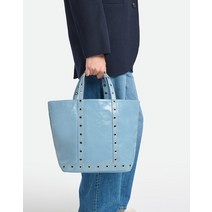 22FW 라이트블루 아일렛 장식 소가죽 MOYEN 카바스백 VIBA2F125B1