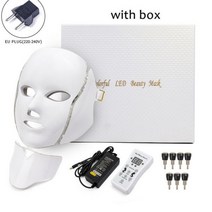 뷰티디바이스 7가지 색상 Led 페이셜 마스크 한국산 광자 테라피 얼굴 기계 광 여드름 목 뷰티, 04 EU Plug withbox, 04 EU Plug withbox