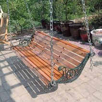 튼튼한그네 행잉체어 흔들벤치 정원 라탄 원목, 1.2m 두께 18mm