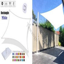 폴리에스테르 직사각형 햇빛 차단용 천막 5m x 5m 6m x 6m 야외 파티오 정원 뒤뜰 잔디 수영장용, White+4mx4m