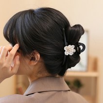 [엔젤슈슈] 자개 플라워 라인 집게핀 올림머리핀