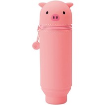 리히트 랩 스탠딩 캐릭터 원형 원통 펜슬케이스 필통, 돼지