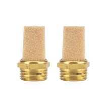 황동 공압 배기 머플러 2개 1.9cm3/4인치 NPT 육각 소결 소음기 필터 에어 라인 피팅