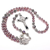 크리스탈 바이올렛 6mm 5단묵주 천주교 성물