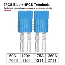 전동 공구 장비 전원 2 극 커넥터 빠른 플러그 자동차 배터리 | UPS 케이블 터미널 DC 600V 50A, 04 Blue 2 Set_01 DC600V 50A