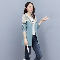블랙야상점퍼 트렌치코트 여성 하프기장 봄가을 작은 키 빅사이즈 패치워크 재킷 2593710911