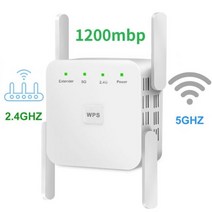 무선 라우터 공유기 5GHz 무선 와이파이 리피터 Wi Fi 부스터 앰프 300Mbps 1200 Mbps ghz 신호 장거리 익, 1200Mbps 흰색_미국 플러그
