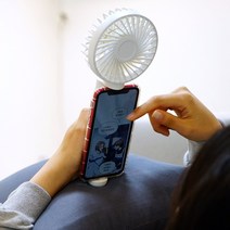 엠팬 휴대용 선풍기 2 무소음 핸드폰거치 캠핑선풍기 핸디 미니 손선풍기, 화이트