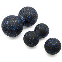 땅콩 마사지 볼 세트 라크로스 물리적 트리거 포인트 테라피 근막 릴리스 근육 매듭 요가 크로스 핏 셀프 마사지, BlackBlueSet