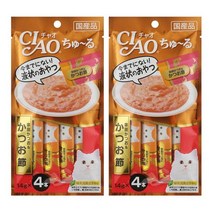 이나바 챠오 반려묘용 츄르 생선 14g, 가다랑어 + 가다랑어포, 2개