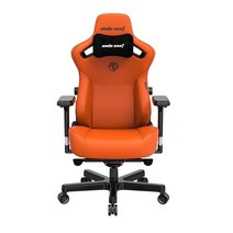 Anda Seat Kaiser 3 블랙 가죽 게이밍 의자 - XL 프리미엄 인체 공학적 게이머 의자 성인용 플러스 사이즈 비디오 게임 의자 메모리 폼 목 베개 및 요추 등 지지, Orange