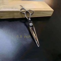 미용 이발사 가위 세트 스테인레스 6 전문 헤어 살롱 재규어 절단 이발사 이발 숱 헤어 도구, 6.8인치