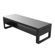 높은 모니터 받침 USB 선반 스탠드 사무실 데스크, 2단+무선충전+4개USB3.0