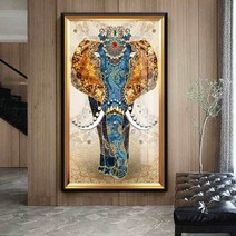 푸아이 3D 보석십자수 코끼리 55x90 DIY 집들이 선물 인테리어 소품(사이즈 5종)+행운십자수(30x30)PRW112, 보석 십자수55*90cm