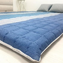 국산 바닥에까는 바닥요 두톰한 요매트 펜션 원룸 모텔 숙직실 손님용 이불 깔개 요토퍼 솜포함, 마린블루