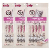 더캣츠 미니 베로베로젤 고양이 간식 5p, 닭 + 참치 혼합맛, 3개