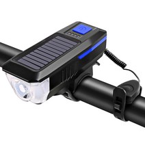 솔라/Usb 충전 자전거 라이트 자전거 벨 호른 램프 자전거 손전등 자전거 전면 라이트 Usb/태양열 충전식 방수 사이클링 헤드 라이트 With3 조명 모드 5 소리 적합 산악 자, 하나, 블루