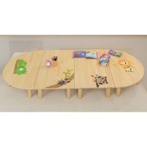 어린이집유치원 아이방 가구 동물 원목책상(4종) 작은방 중고생 티비 중학교, 반달책상(사자)