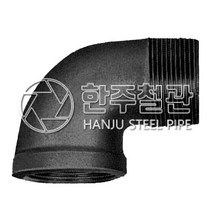 JH금속 흑암수엘보 15A 흑나사부속 흑관 배관자재, 1개