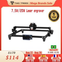 twotrees laser engraver for metal and wood laser 조각 기계 cnc wood router leather cutting machine laser, 유럽 ​​연합, 20w