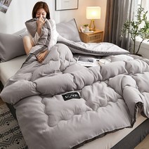 부드럽고 Bin 퀼트 두꺼운 이불 싱글 더블 퀼트 두꺼운 겨울 이불 이불 빅사이즈 퀸 두껍고 두꺼운 이불, [03] 150x200cm  2kg, [07] silver gray