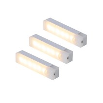 HK.sell C타입 밝기 조절 사각 충전식 센서등, 10cm 황색등 3p