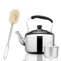 쿡차미 스텐 휘슬 차망 주전자 5L+스텐 손잡이 병솔, 상세페이지 참조, 5L