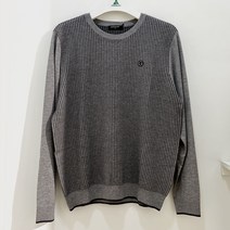 [행복한백화점][그린조이][그린조이] 톤온톤 배색 라운드 풀오버 니트 그레이 남성 GF21SR52M