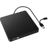 외장 CD·DVD 드라이브 USB3. 0Type C포트 첨부 CDDVD 읽기 녹화 포함 대응 CDDVD 플레이어 외장 광학 드라이브 PC 외장 드라이브 RW CD-RW USB3.02.0 WindowLinuxMac OS 대응 고속 저소음 초슬림 슬림 컴팩트(Black)