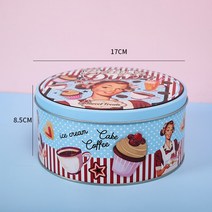 페브릭수납박스 레트로 꽃 틴 캔 귀여운 선물 보석 상자 쿠키 비스킷 차 금속 저장 사탕 포장 용기 케이스 양철, [08] E