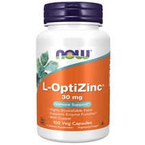 Now 나우푸드 아연 징크 영양제 30mg 100정 모노메티오닌 Zinc