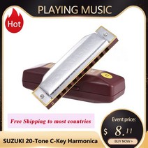 스즈키 포크 마스터 블루스 하모니카 표준 키 C A B D E F G 10 홀 20 톤 Diatonic Blues Gaita Harmonica for Beginner, E Key
