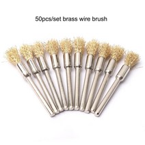 전동 연마기 1050pcs 3mm 생크 미니 황동 브러시 스틸 와이어 휠 회전 도구 녹, 10개
