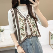 손뜨개 여름 니트 여성 뷔스티에 코바늘 조끼