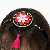 배씨 댕기 머리띠 만들기 세트 전통 명절 장신구 우리나라 한복 소품 머리 장식 여아 어린이 DIY 펠트 재료, 머리띠세트(이벤트)