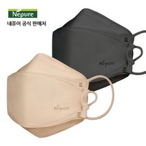 네퓨어 프리미엄 KF94 대형 황사 미세먼지 끈조절 컬러 마스크, 프리미엄 KF94 연한황색+진한회색 30매씩