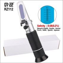 굴절계 측정기 RZ 굴절계 염분 농도 핸드 헬드 휴대용 양조 자동 Refratometro 테스터 측정 0-28% 0.2% 굴, 02 RZ112-whitebox_03 러시아