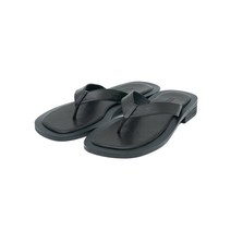 PARTIMENTO WOMEN 제작 14일 라운드 스퀘어 토 플립플랍_블랙 ROUND SQUARE TOE FLIP-FLOPS_BLACK