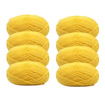 오키도키공방 뜨개실 밀키코튼 코튼실 털실 50g X 8개, 19. 진노랑 X 8개