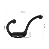 1x 레트로 코트 수건 Entryway 욕실 벽 마운트 코트 모자 키 행거 나사, Black