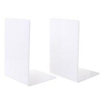 북엔드 북앤드 엔틱소품 2pcs 화이트 아크릴 bookends l 자형 데스크 주최자 북 홀더 학교 문구 사무용품, 01 M
